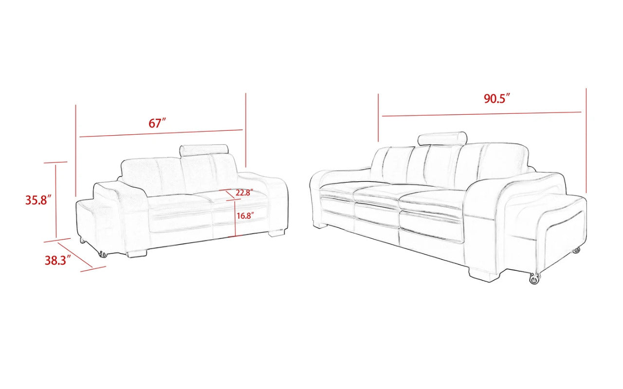 Modern Sofa Set: 5 Seater Leatherette Sofa Set