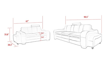 Modern Sofa Set: 5 Seater Leatherette Sofa Set
