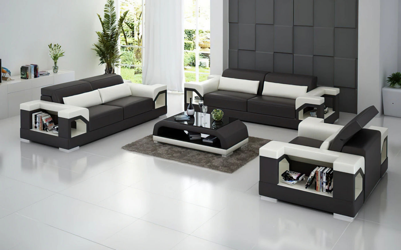 Modern Sofa Set: 5 Seater Leatherette Sofa Set