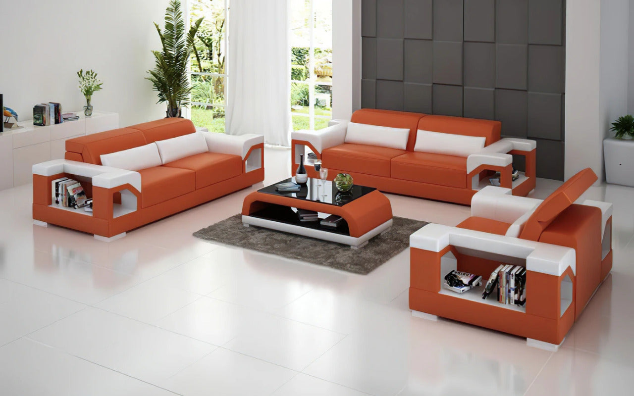 Modern Sofa Set: 5 Seater Leatherette Sofa Set