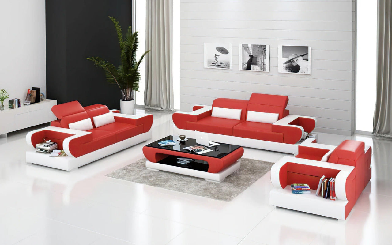 Modern Sofa Set: 5 Seater Leatherette Sofa Set