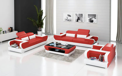 Modern Sofa Set: 5 Seater Leatherette Sofa Set
