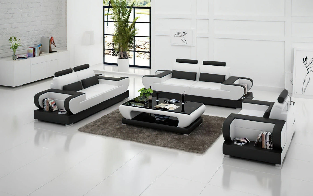 Modern Sofa Set: 5 Seater Leatherette Sofa Set