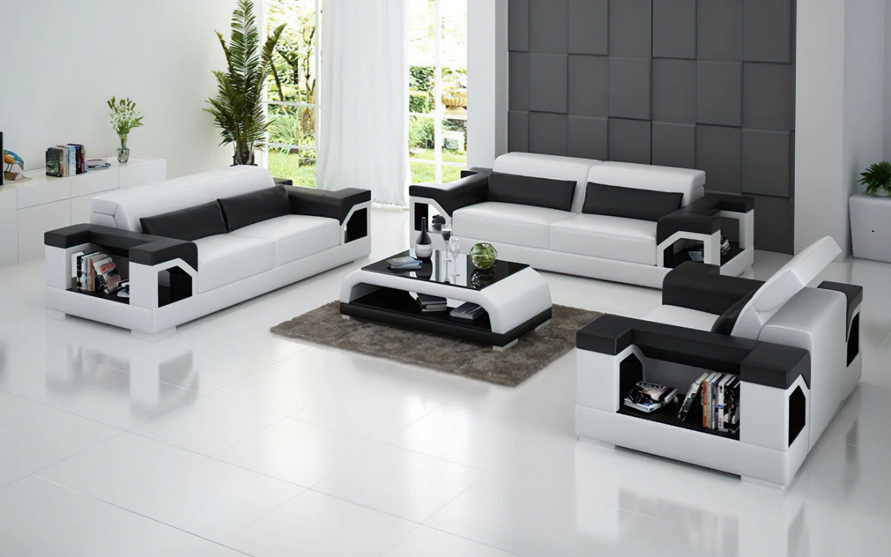 Modern Sofa Set: 5 Seater Leatherette Sofa Set