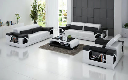 Modern Sofa Set: 5 Seater Leatherette Sofa Set