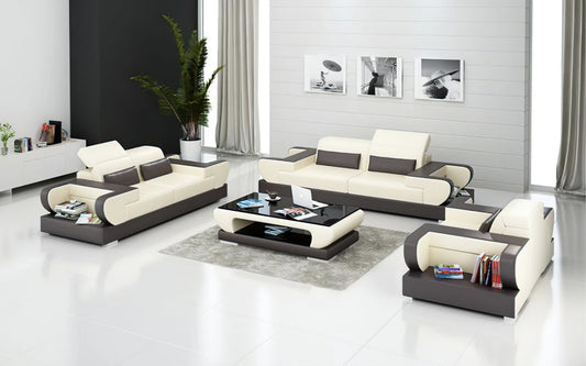 Modern Sofa Set: 5 Seater Leatherette Sofa Set