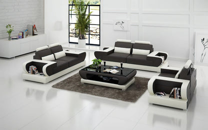 Modern Sofa Set: 5 Seater Leatherette Sofa Set