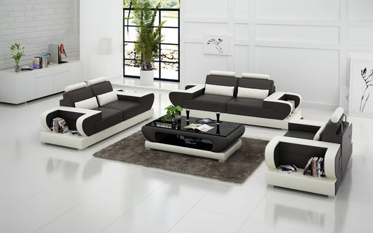 Modern Sofa Set: 5 Seater Leatherette Sofa Set