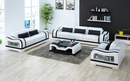 Modern Sofa Set: 6 Seater Leatherette Sofa Set