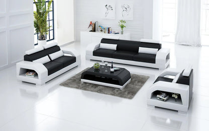 Modern Sofa Set: 6 Seater Leatherette Sofa Set