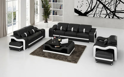 Modern Sofa Set: 6 Seater Leatherette Sofa Set