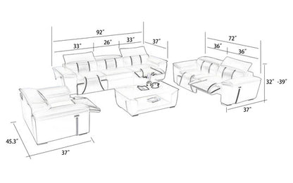 Modern Sofa Set: 6 Seater Leatherette Sofa Set