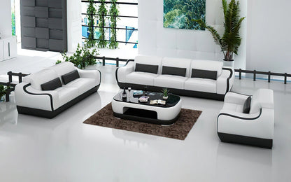 Modern Sofa Set: 6 Seater Leatherette Sofa Set