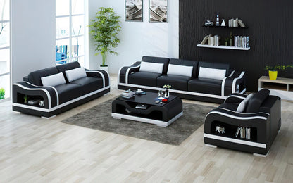 Modern Sofa Set: 6 Seater Leatherette Sofa Set