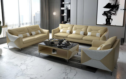 Modern Sofa Set: 6 Seater Leatherette Sofa Set