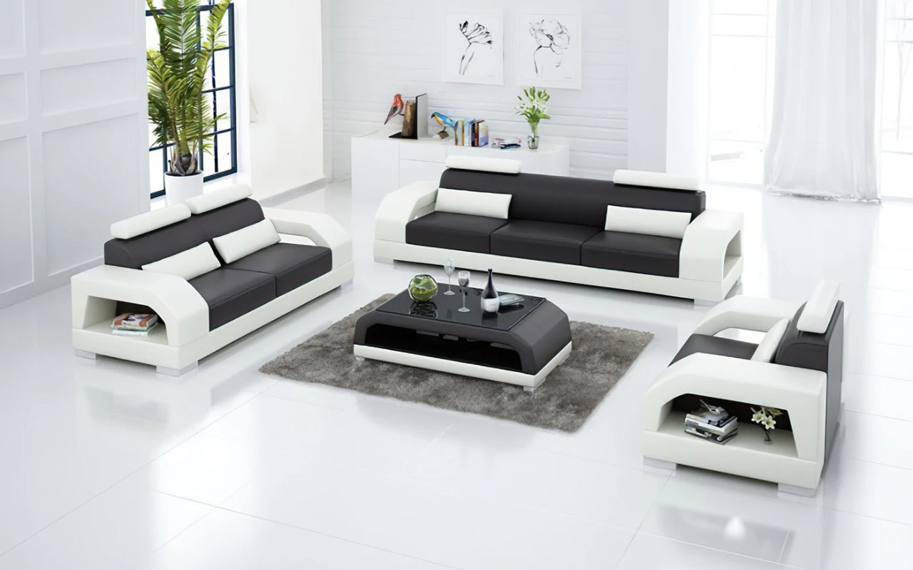 Modern Sofa Set: 6 Seater Leatherette Sofa Set