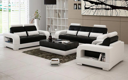 Modern Sofa Set: 6 Seater Leatherette Sofa Set