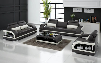 Modern Sofa Set: 6 Seater Leatherette Sofa Set