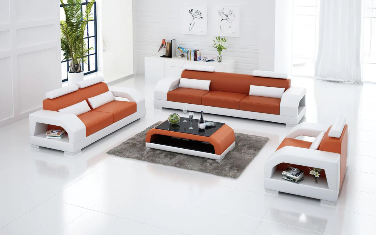 Modern Sofa Set: 6 Seater Leatherette Sofa Set