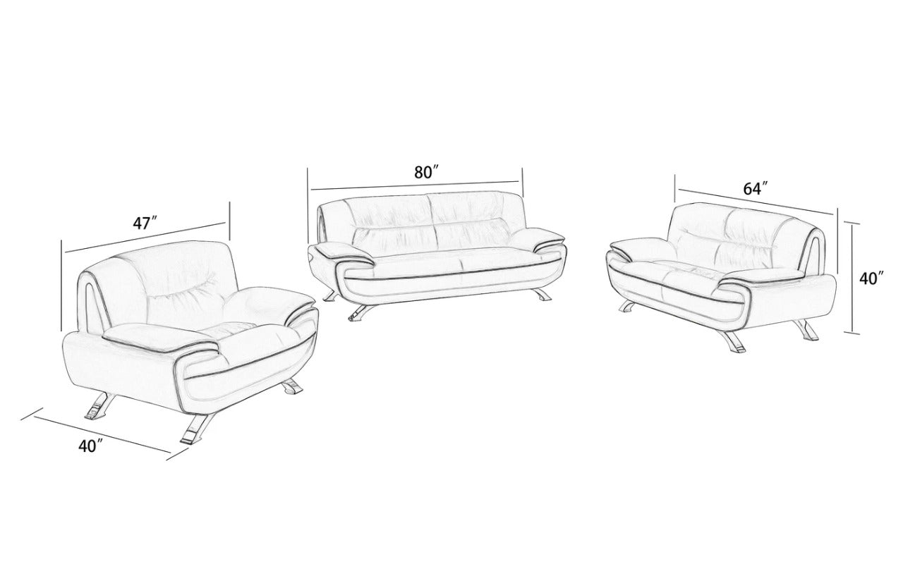 Modern Sofa Set: 6 Seater Leatherette Sofa Set