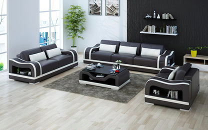 Modern Sofa Set: 6 Seater Leatherette Sofa Set