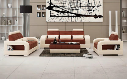 Modern Sofa Set: 6 Seater Leatherette Sofa Set