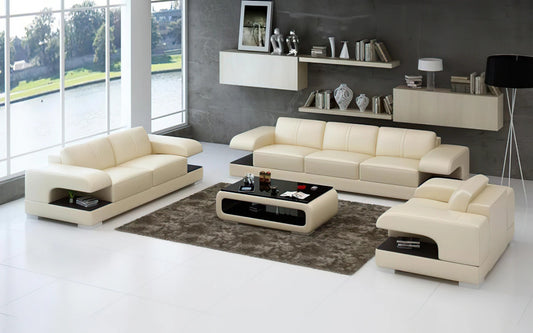 Modern Sofa Set: 6 Seater Leatherette Sofa Set