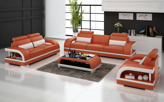 Modern Sofa Set: 6 Seater Leatherette Sofa Set