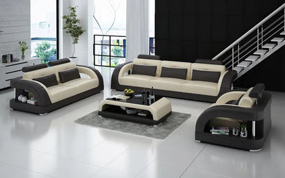 Modern Sofa Set: 6 Seater Leatherette Sofa Set