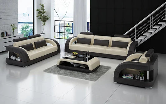 Modern Sofa Set: 6 Seater Leatherette Sofa Set