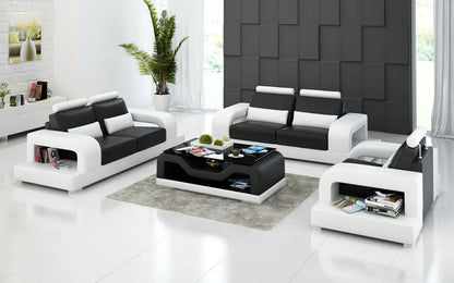 Modern Sofa Set: Leatherette 5 Seater Sofa Set
