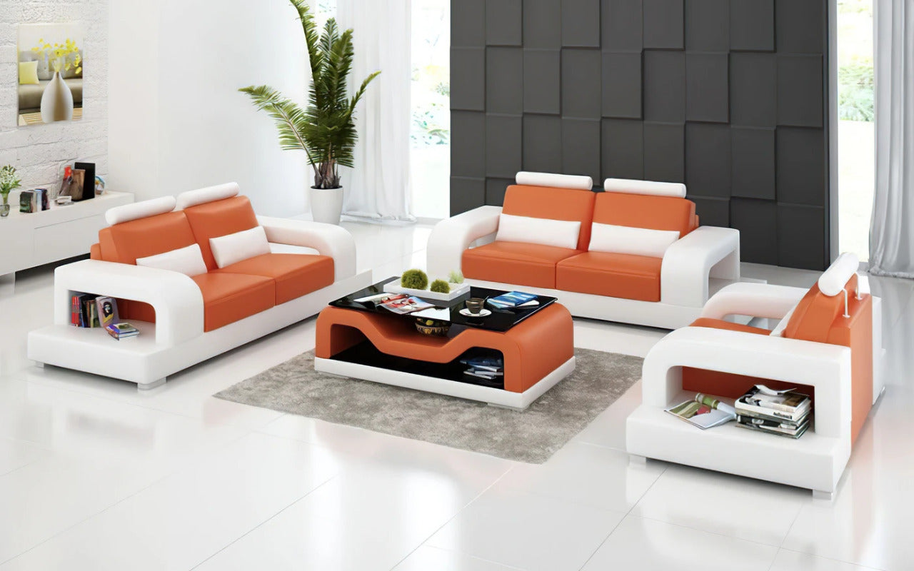 Modern Sofa Set: Leatherette 5 Seater Sofa Set
