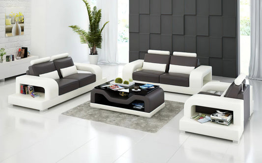 Modern Sofa Set: Leatherette 5 Seater Sofa Set
