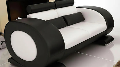 Modern Sofa Set: Leatherette Sofa Set With Ottoman
