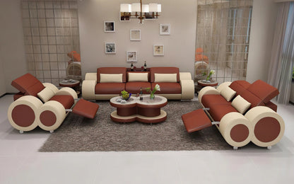 Modern Sofa Set: Leatherette Sofa Set with Recliner