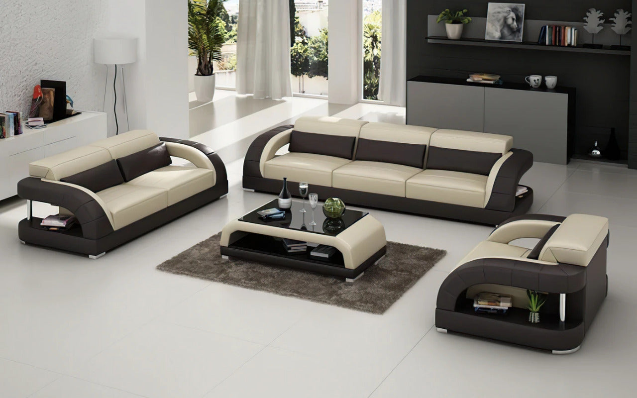 Modern sofa Set: 6 Seater Leatherette Sofa Set