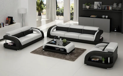 Modern sofa Set: 6 Seater Leatherette Sofa Set