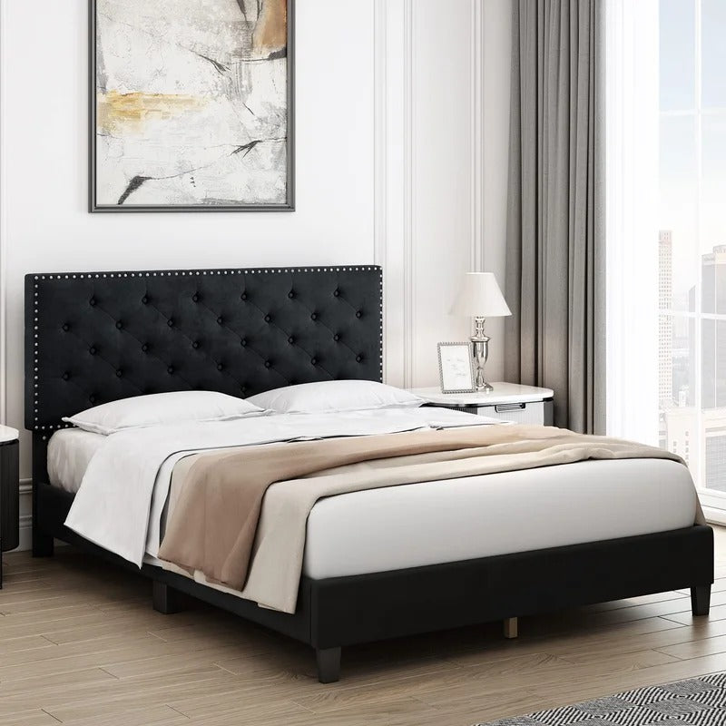 Modular Bed : Ema Tufted Low Profile Bed