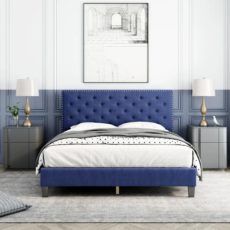 Modular Bed : Ema Tufted Low Profile Bed