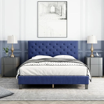Modular Bed : Ema Tufted Low Profile Bed