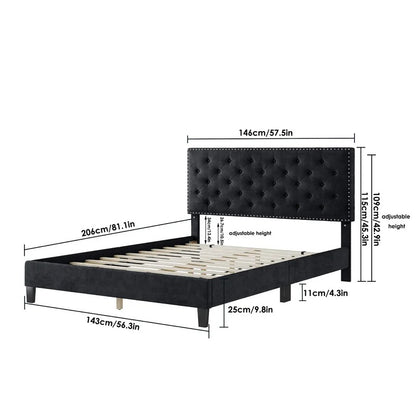 Modular Bed : Ema Tufted Low Profile Bed