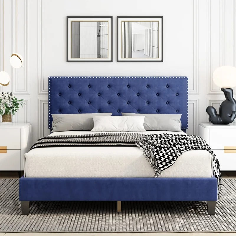Modular Bed : Ema Tufted Low Profile Bed