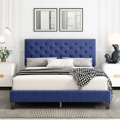 Modular Bed : Ema Tufted Low Profile Bed