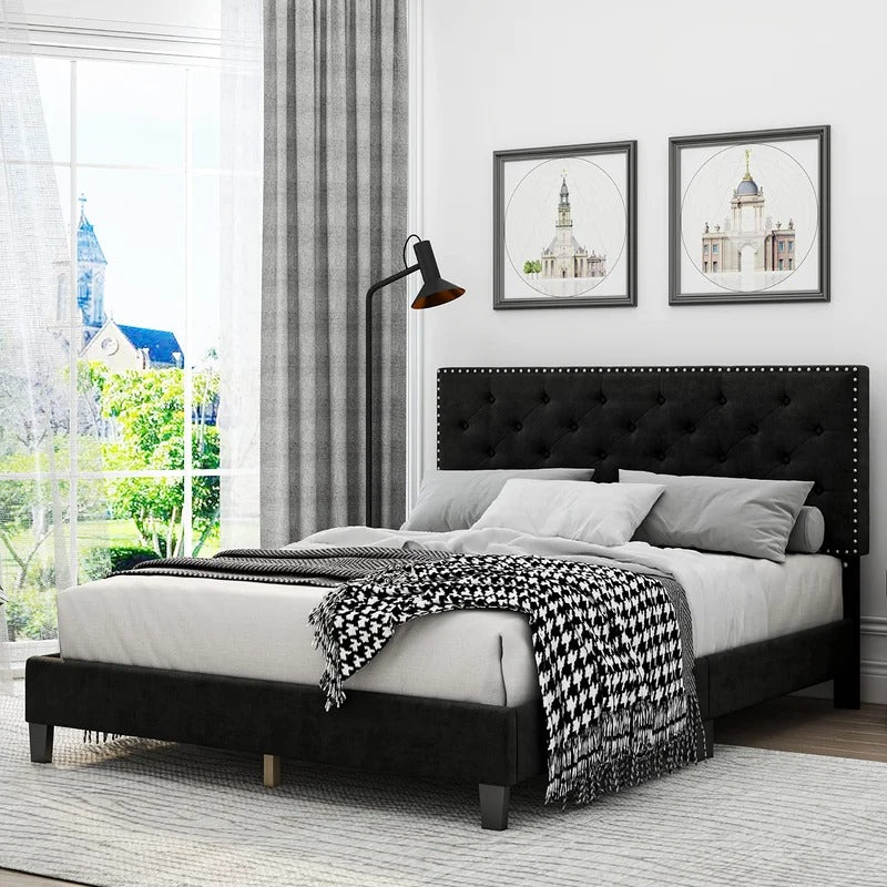 Modular Bed : Ema Tufted Low Profile Bed