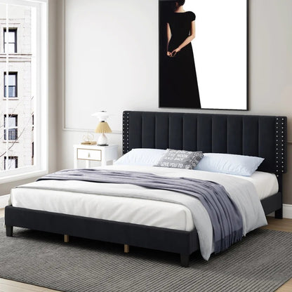 Modular Bed : Eva Tufted Upholstered Platform Bed