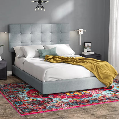 Modular Bed : Fiza Tufted Upholstered Standard Bed