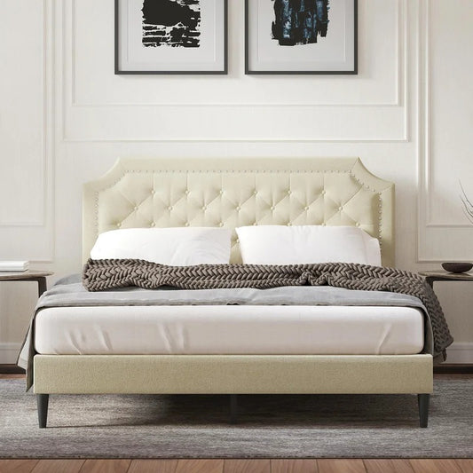 Modular Bed : Tufted Upholstered Platform Bed