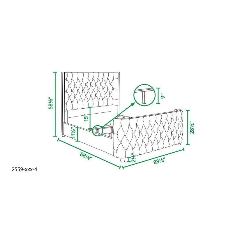 Modular Bed : Upholstered Standard Bed