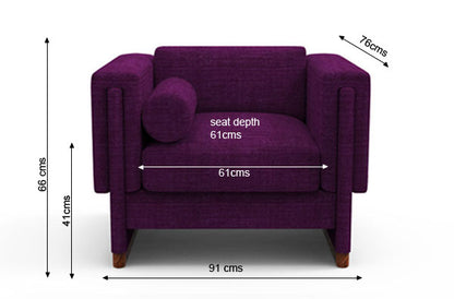 3 Seater Sofa Set:- Munix Fabric Sofa Set (Violet)