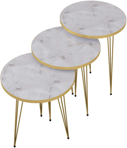 Nest Of Tables : 3 HIGH Gloss Nesting End Tables Nightstands